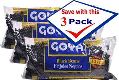Goya Dry Black Beans 14 Oz Pack of 3